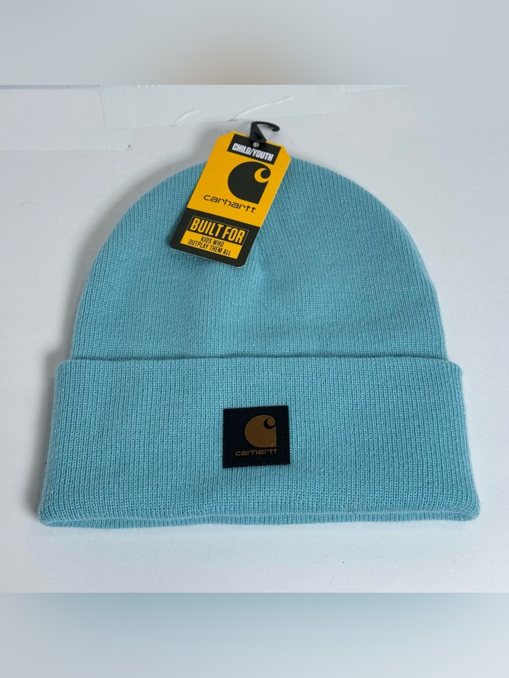 NEW Carhartt Beanie Watch Hat Baby Blue Pull On Knit Cuffed Cap Kids Youth